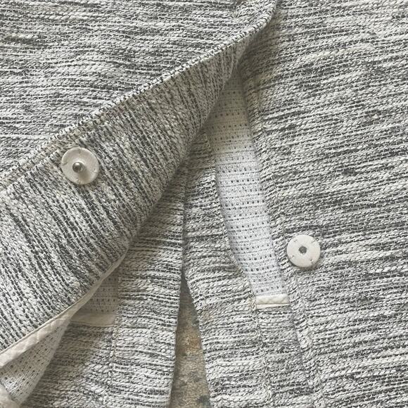 Eileen Fisher Woman 1X Jacket | Textured Knit, Gray White, Pockets, Cotton Blend - Picture 10 of 11